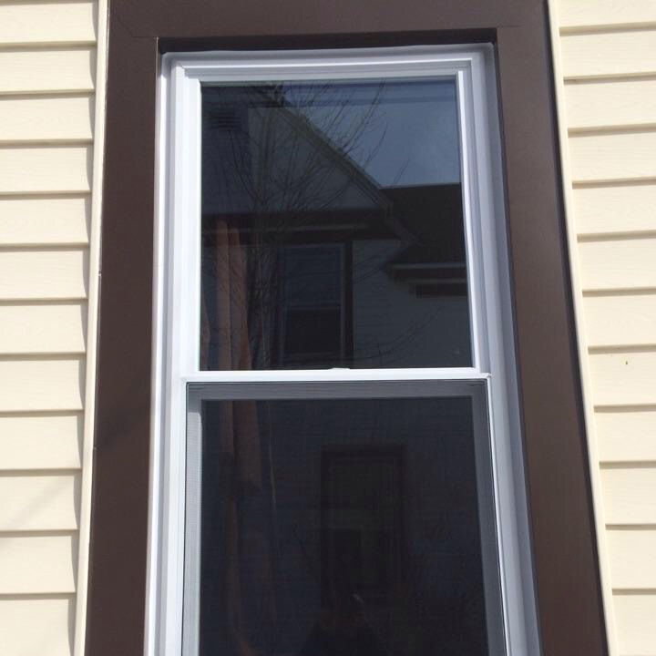 White Double Hung with Brown Capping